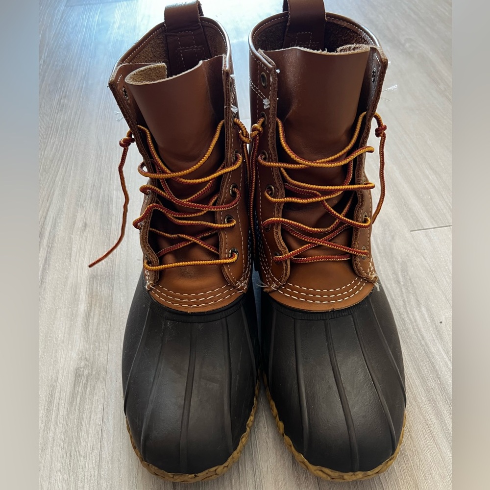 L.L. Bean Bean Boots Men’s 11 Brown Leather Rubber Duck Boots 6” Waterproof